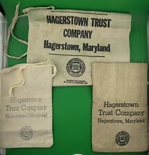 Vintage CANVAS “Hagerstown Trust Company” LOT OF THREE Bank Bags Maryland AS IS picture