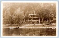 1920'S ERA RPPC WESTPORT NEW YORK*F E SMITH'S CAMP*NESTOREST COTTAGE*LAKE*BOATS picture