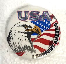 Vintage Proud American Flag Pinback Buttons x2 Patriotic - 32vx picture