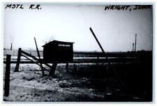 c1960's MSTL RR Wright Iowa IA Railroad Train Depot Station RPPC Photo Postcard picture