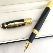 Luxury Great Writers Series Black+Gold Clip 0.7mm nib Rollerball Pen picture