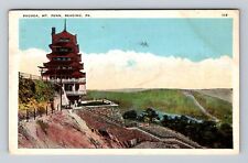 Reading PA-Pennsylvania, Pagoda at Mt Penn, Antique Vintage c1925 Postcard picture