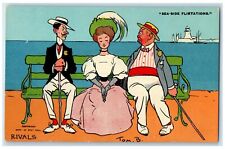 c1910's Sea Side Flirtations Rivals Woman Tom Browne Unposted Antique Postcard picture