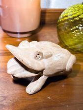 Vintage Toad Frog Figurine Beige Textured Ceramic Pottery Small Country Garden picture