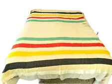 Hudson Bay 4 Point England   Multi Stripe Blanket 100% Wool 64