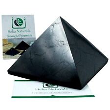 Polished Shungite Pyramid Black Stone Crystal | 4 Inch - Desk Decor Shungite ... picture