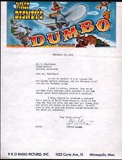 1941 Walt Disney's  - Dumbo - SPECTACULAR EX RARE Color Letter Head Bill picture