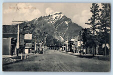 Banff Alberta Canada Postcard Banff Avenue Mountain View c1910 Posted picture