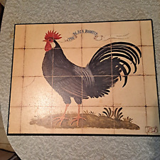 BEAUTIFUL FARM COUNTRY THEME KIRKLANDS THE BLACK ROOSTER CHICKEN WALL PLAQUE picture