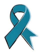 Tourette’s Syndrome Awareness Teal Enamel Ribbon 35mm Lapel Pin Badge picture