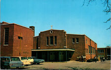 Vtg 1960s Holy Cross Church and School Dover Delaware DE Unused Postcard picture