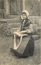Vintage Postcard Woman Making Lace Dentelliere Belgium picture