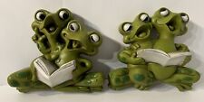 (x2) Vintage 1978 BURWOOD Products Singing Carol Frogs Decorative Wall Hanging picture