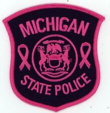 MICHIGAN MI STATE POLICE PINK BREAST CANCER NICE SHOULDER PATCH SHERIFF picture