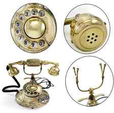 Vintage Telephone Victorian Golden Brass Old Rotary Dial Phone Office Home Decor picture