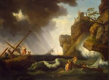 Oil painting Shipwreck-Vernet-Claude-Joseph-oil-painting storm @ seascape canvas picture