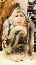 Italian GORILLA APE 3-D Hand Painted Ceramic/Pottery Sculpture 11” T ITALY MADE picture
