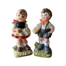 Vintage Schoolboy And Schoolgirl Figurines Statues Made In Japan picture