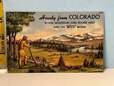 Howdy From Colorado Where Mountains & Prairie meet & the West begins Postcard. picture