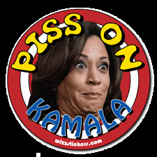 Kamala Harris Target Toilet Urinal Sticker (Piss on Kamala) by wizzstickers picture
