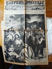 Great Chicago Fire Newspaper Insert Harper's Ferry vintage newspaper clip 1871 picture