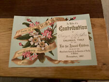 Contribution-Mass. Society for The Prevention of Cruelty to Children - TradeCard picture