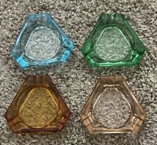 4x Vintage French Coloured Glass Art Deco Cocktail Ashtray / Candle Holders picture