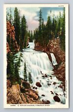 Yellowstone Park WY-Wyoming, Kepler Cascade, Firehole River, Vintage Postcard picture