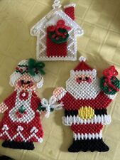 Vintage Lot of Handmade Needlepoint Christmas Ornaments Various picture