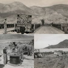 x3 LOT WWII c1940s Monte Cassino, Italy Real Photo Snapshots US Construction C55 picture