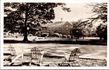 RPPC 1947 Monteagle Hotel Outdoor Grounds Chairs Monteagle TN Cline Postcard L66 picture