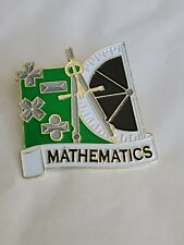 Mathematics Award Badge Pin Compass & Protractor Plus Minus Multiply Divide picture