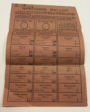 Pennsylvania Voting Ballot 1903 Greenfield Blair County PA Claysburg Altoona picture
