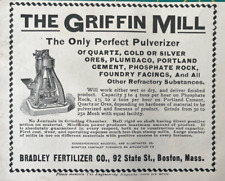 Mining Machinery Vintage Print Ad The Griffin Mill Bradley Fertilizer Co 1894 picture