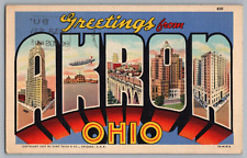 Postcard Greetings From Akron, Ohio, Large Letter picture