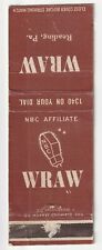 c1940s WRAW Radio Reading Pennsylvania PA Vintage Matchbook Cover picture