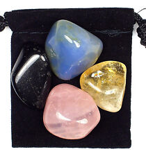 ALZHEIMER'S / DEMENTIA Tumbled Crystal Healing Set = 4 Stones + Pouch + Card picture