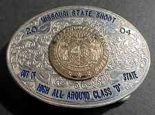 Trapshooter Sterling Belt Buckle MAIMS Missouri Class D 2004 State Shoot picture