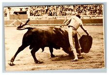 RPPC Bull Fighting Torero Matador Un Gran Natural c1950 Vintage Postcard picture