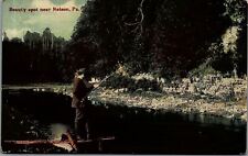 1912 NELSON PENNSYLVANIA BEAUTY SPOT FISHERMAN AT STREAM POSTCARD 36-167 picture