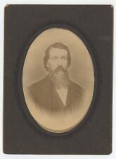 Antique Circa 1890s Large Cabinet Card Handsome Older Man With Long Full Beard picture