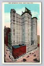 New York City NY, City Investing Building, Antique Vintage Souvenir Postcard picture