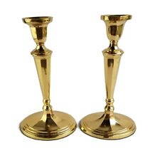 Vintage Brass Candlesticks Empire Style Candle Holders Vintage Pair picture