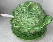 VTG Holland Mold Green Cabbage Tureen 4pc Set W/Ironstone Ladle Drip Plate  picture