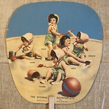 “THE DIONNE QUINTUPLETS”, 1936 Hand Fan, MYERS BROTHERS, Springfield, Il picture