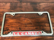 Vintage Metal La Canada California License Plate Frame Robert W. Brown & Co. picture