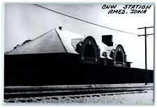 c1960's CNW Station Ames Iowa Railroad Train Depot Station RPPC Photo Postcard picture