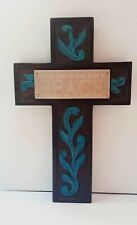 Cross Blessings Unlimited Wooden Rustic Religious Christian Hand Carved 17 X 11 picture