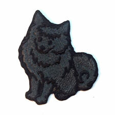 Pomeranian Iron On Embroidered Patch Black picture