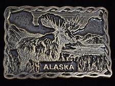 Alaska Bull Moose Vintage Belt Buckle picture